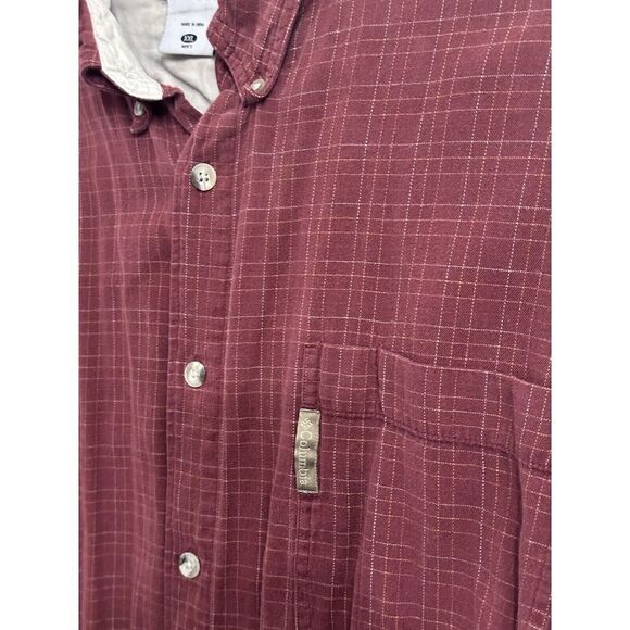 Columbia Mens Casual Button Shirt Sz XXL Maroon Red Plaid Flannel 2XL Gorpcore - Picture 4 of 8